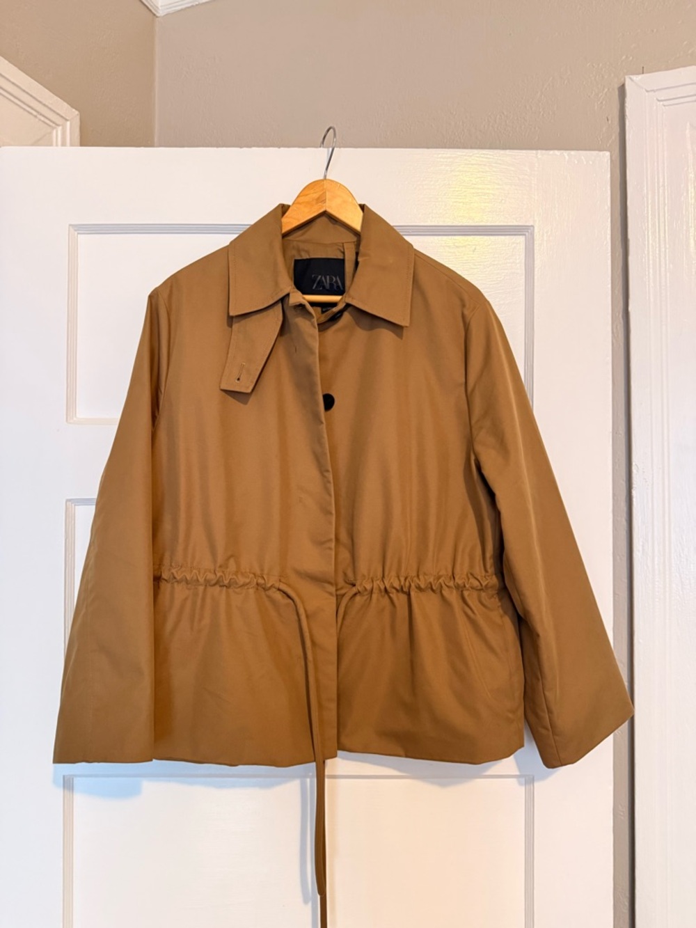 Zara Belted Parka- tan - Picture 4 of 4
